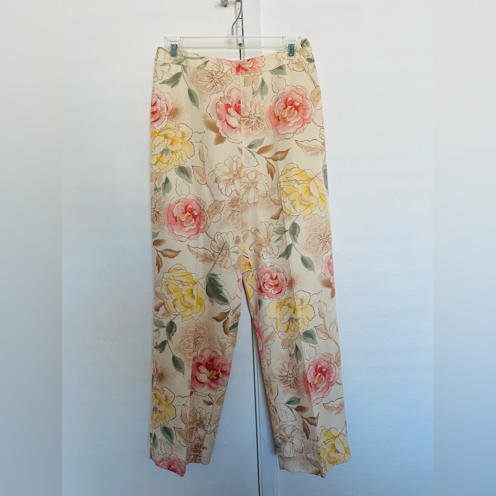 NWOT Pants Floral Talbots Petites Side Zipper women’s Size 6